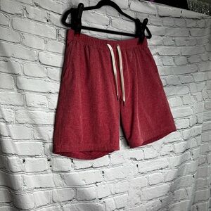 Fair Harbor Mens Recycled Stretch Swim Trunks Pool Shorts Size Large Rose Red